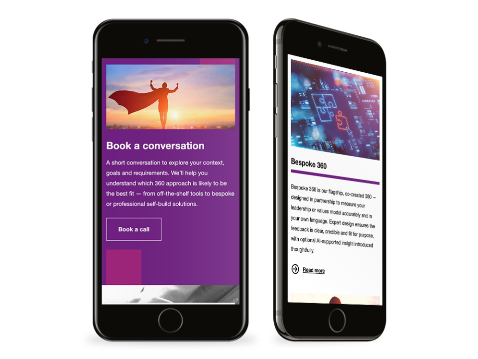 An example of high end design visualised on a mobile device