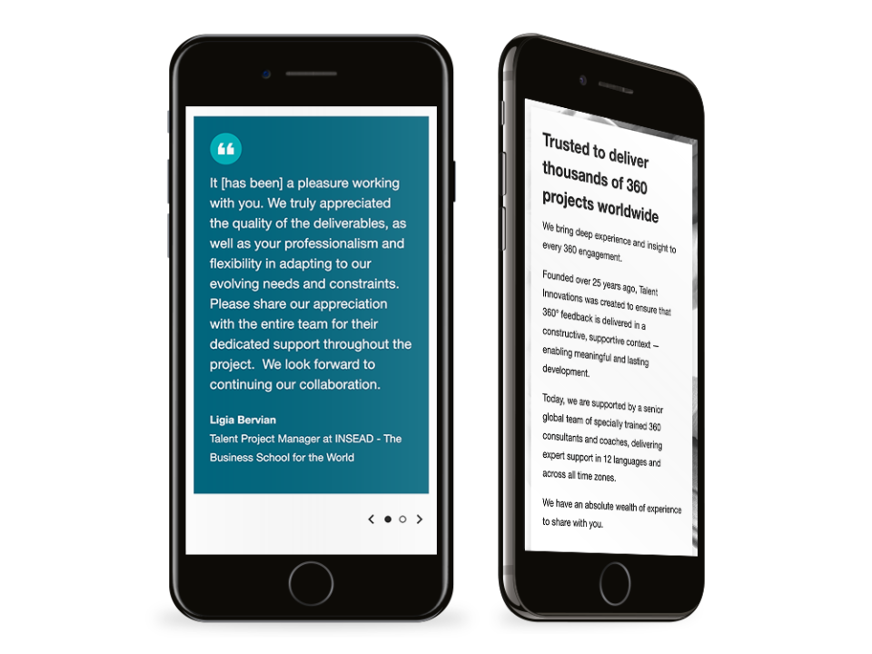 An example of high end design visualised on a mobile device
