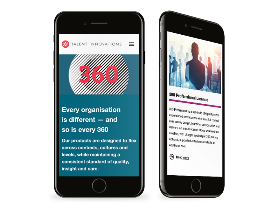 An example of high end design visualised on a mobile device