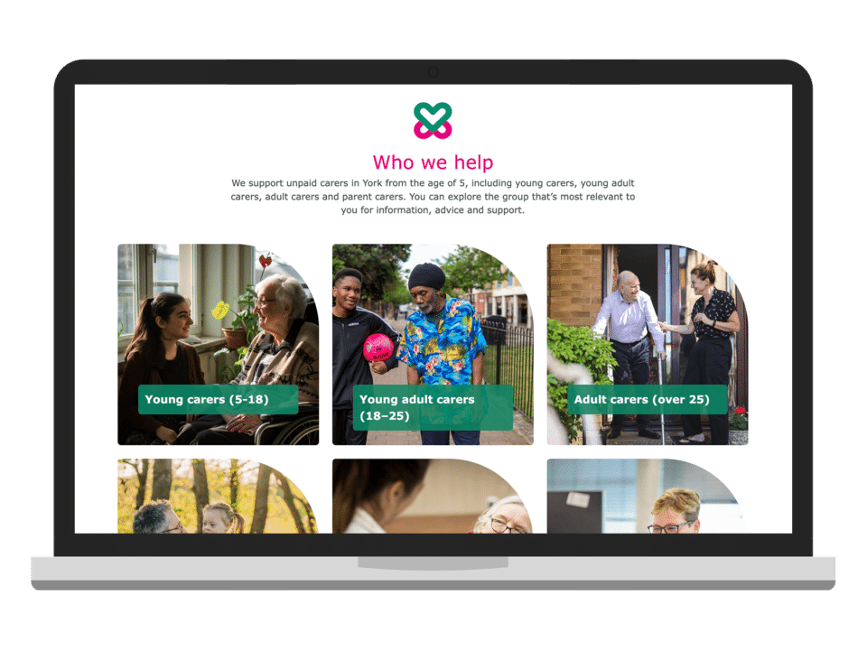An example of high end design for a charity organisation visualised on a desktop device