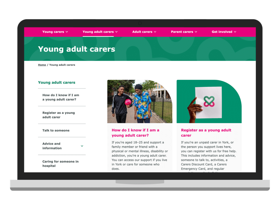 An example of high end design for a charity organisation visualised on a desktop device