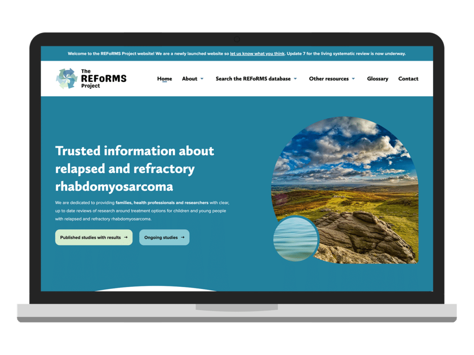 An example of high end design for a charity organisation visualised on a desktop device