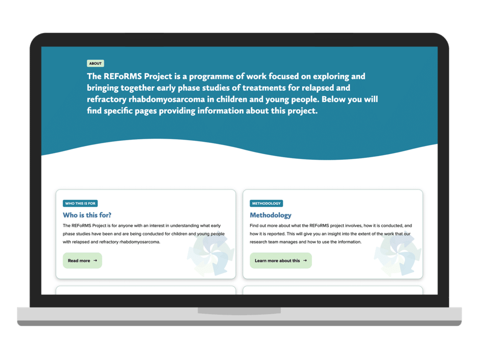 An example of high end design for a charity organisation visualised on a desktop device