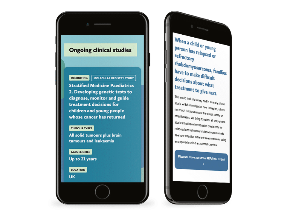 An example of high end design for a charity organisation visualised on a mobile device