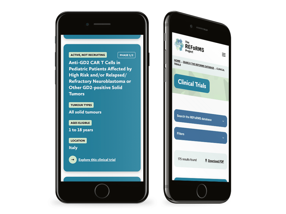 An example of high end design for a charity organisation visualised on a mobile device