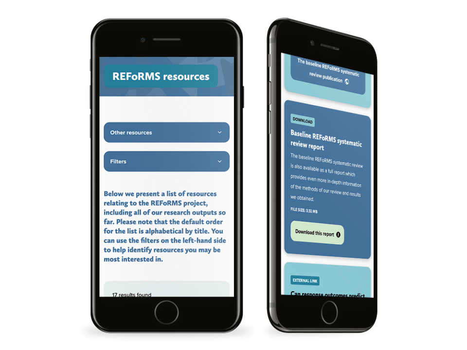 An example of high end design for a charity organisation visualised on a mobile device