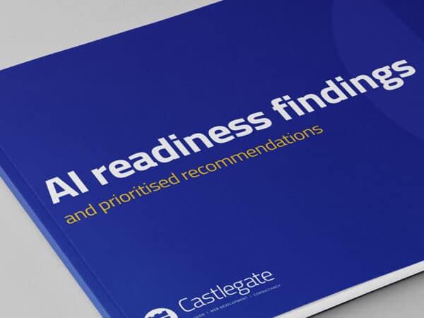 Example report summarising AI readiness findings and prioritised recommendations.