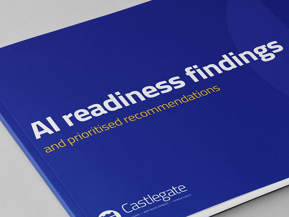 Example report summarising AI readiness findings and prioritised recommendations.