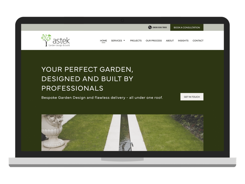 An example of high end design for the property and construction industry visualised on a desktop device