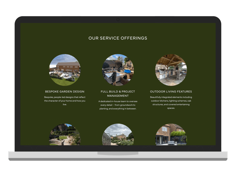 An example of high end design for the property and construction industry visualised on a desktop device