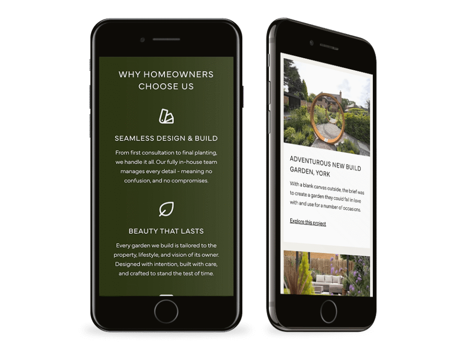 An example of high end design for the property and construction industry visualised on a mobile device