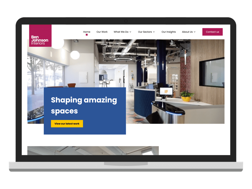 An example of high end design for the property and construction industry visualised on a desktop device