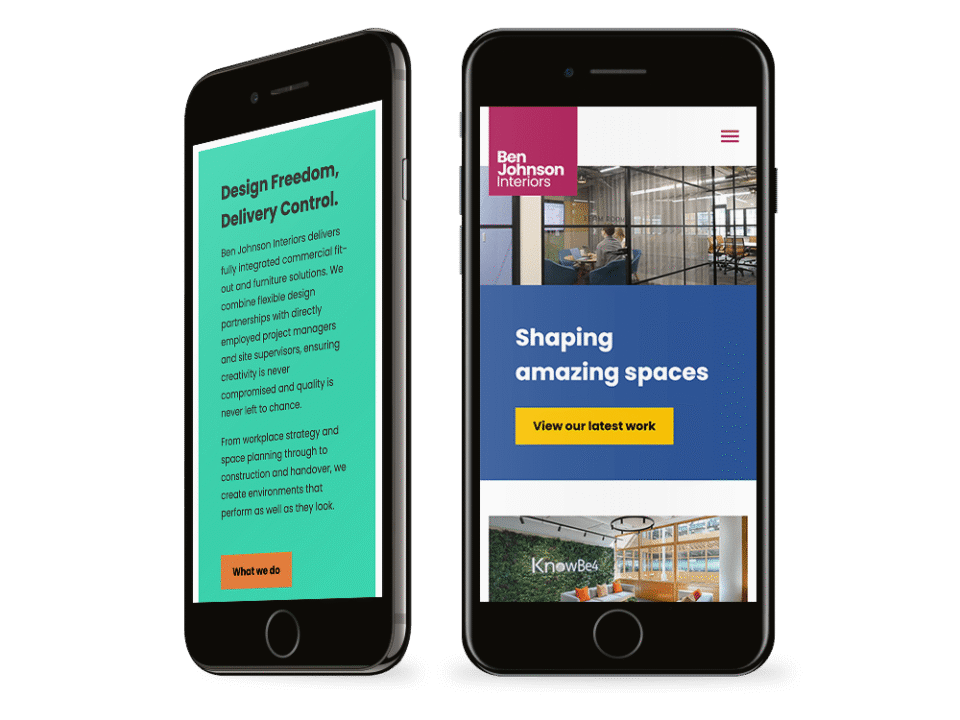 An example of high end design for the property and construction industry visualised on a mobile device