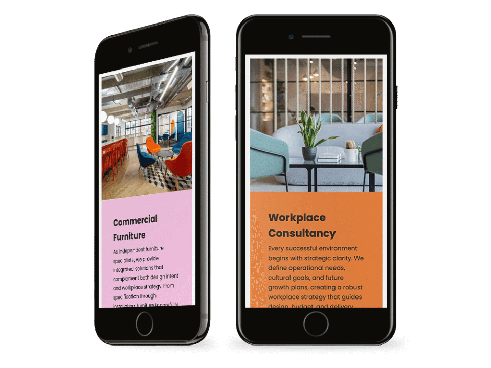 An example of high end design for the property and construction industry visualised on a mobile device